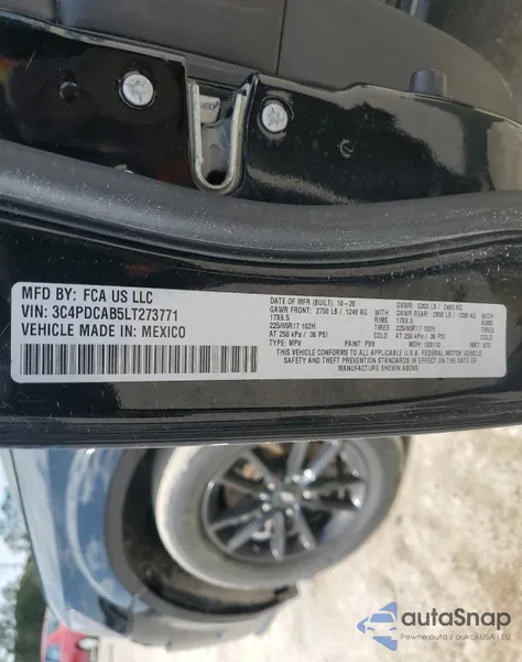 2020 Dodge Journey Se from USA, damaged, VIN 3C4PDCAB5LT273771